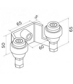 РОЛИКЫ ДЛЯ РАЗДВИЖНЫХ ВОРОТ КАЧАЮЩАЯСЯ ТЕЛЕЖКА 80x80 НАБОР 6 ПРЕДМЕТОВ