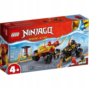 LEGO Ninjago Kai i Ras w pojedynku samochód-motocykl 71789
