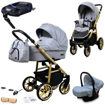 Wózek 4w1 dziecięcy BabyLux ColorLux + baza Isofix