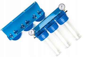 Комплект для всего дома, трехступенчатый корпус, манометр зеленого фильтра 3/4 дюйма.