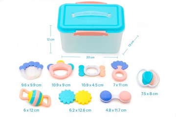 СЕНСОРНАЯ ИГРУШКА-ПРЕСЫЧКА-ПОГРЕМКА, НАБОР 8 ШТ. XXL В КОРОБКЕ