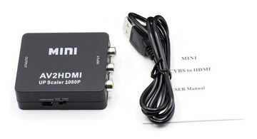 АДАПТЕР AV RCA В HDMI CINCH КОНВЕРТЕР CVBS 1080P RCA - HDMI