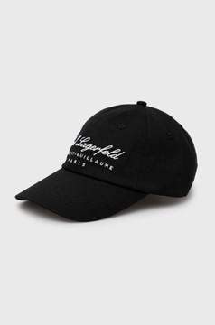 Karl Lagerfeld czapka z daszkiem kolor czarny z aplikacją 231W3403