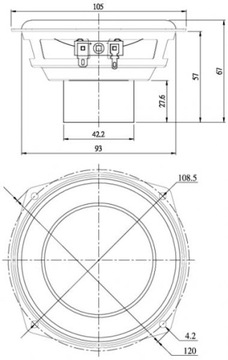 Dayton Audio ND105-8 4-дюймовый среднечастотный динамик, алюминиевая диафрагма, 8 Ом