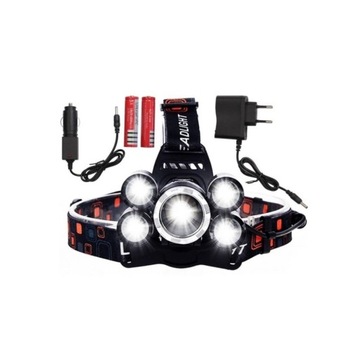 LATARKA CZOŁOWA LED ZOOM CREE XM-L T6 5 x LED CREE