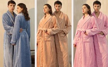 ЗИМНИЙ МЯГКИЙ ТЕПЛЫЙ ЖЕНСКИЙ ХАЛАТ, СИНИЙ XL