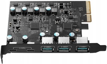 Karta rozszerzeń PCIE na Type-C Karta adaptera USB3.2 20 Gb/s bez sterowników
