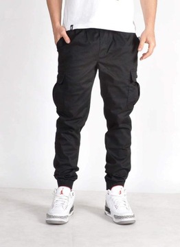 Spodnie 3XL Bossline Cargo Joggery Czarne XXXL