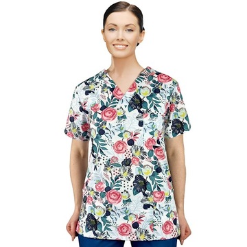 Bluza medyczna damska fartuch kolorowy wzorek XS