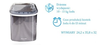 Серый настольный льдогенератор для производства кубиков льда