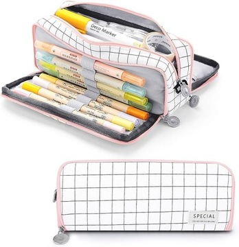 PIÓRNIK WIELOFUNKCYJNY SASZETKA TRZYKOMOROWY NA KREDKI MAZAKI KOSMETYKI