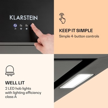 КУХОННАЯ ВЫТЯЖКА KLARSTEIN ISLAND 596M³/H LED ЧЕРНАЯ
