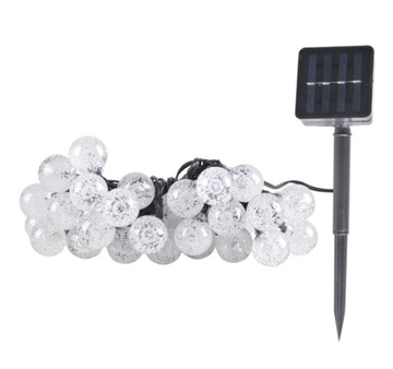 Girlanda Ogrodowa Solarna 30 LED kulki Ciepłe