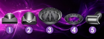 SUSZARKA DO WŁOSÓW Z JONIZACJĄ 5W1 DYFUZOR REGULACJA 3 PRĘDKOŚCI 1600W