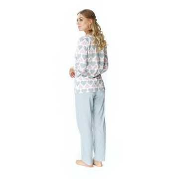 Bawełniana piżama damska Kelly dwuczęściowa szara