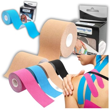 6x Taśma Kinezjologiczna Tape Tejpy Kinesiotaping Mocne Plastry 5M Tapingu