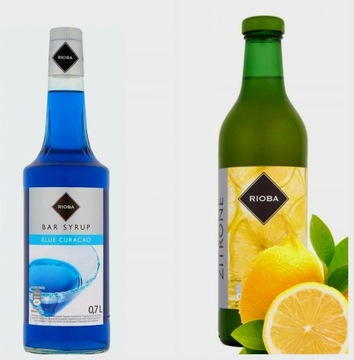 KAMIKAZE set RIOBA SYROP BLUECURACAO SOK CYTRYNA