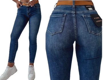 Jeansy spodnie damskie wyszczuplające M Sara PASEK GRATIS XL/42 31 ROZMIARY
