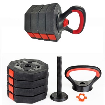 4x2,5kg OBCIĄŻENIA Betonowe + stojak KETTLEBELL 10