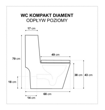 УНИТАЗ COMPACT DIAMOND LEVEL ЧЕРНЫЙ - SWISS MEYER