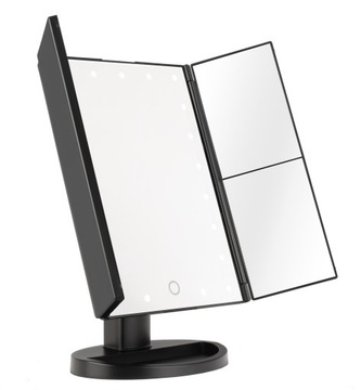 Зеркало для макияжа Humanas HS-ML04 со светодиодной подсветкой - черное