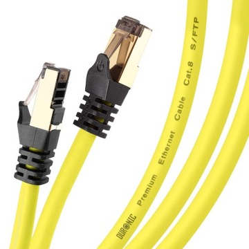 Duronic CAT8 YW 5m Kabel sieciowy Ethernet żółty