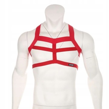 BDSM59 Złoty HARNESS na klatkę z 2 opaskami