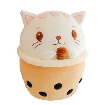 MASKOTKA PLUSZAK ZABAWKA BUBBLE TEA KOTEK KOT W KUBKU KAWAII 45 cm