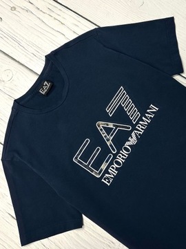 EMPORIO ARMANI EA7 Koszulka T-Shirt Męska Slim Fit Hologram Logo r. M
