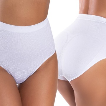 BIAŁE majtki damskie wyszczuplające MODELUJĄCE sylwetkę PUSH-UP