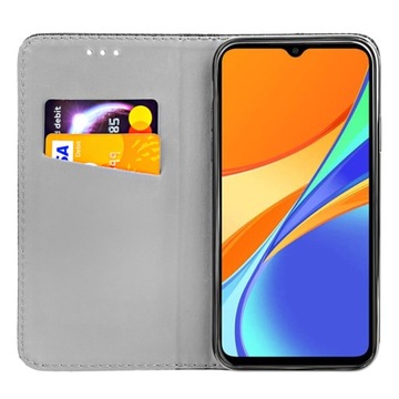 ETUI Z KLAPKĄ DO XIAOMI REDMI 9C CZARNE ZAMYKANE MAGNETYCZNE KABURA FUTERAŁ