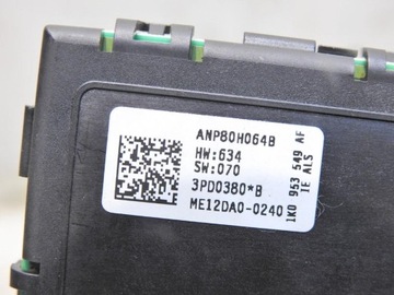 МОДУЛЬ КОНТРОЛЛЕРА РУЛЕВОГО КОЛЕСА VW EOS 1K0953549AF ANP80H064B