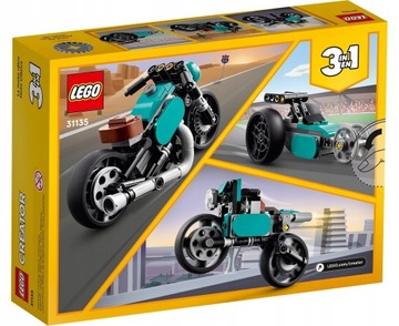 ВИНТАЖНЫЙ МОТОЦИКЛ LEGO CREATOR 3IN1 31135 ДРАГСТЕР ТОПЛИВНЫЙ ВЕЛОСИПЕД