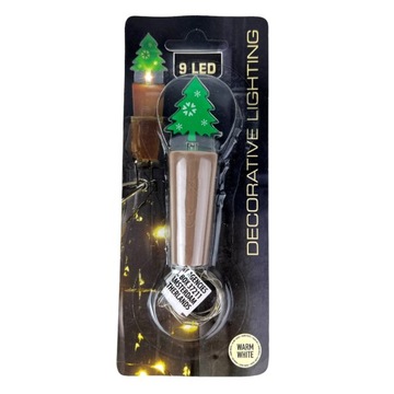 Korek do butelki z drucikiem LED wzór choinka