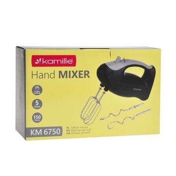 РУЧНОЙ МИКСЕР Кухонный комбайн 5 скоростей 4 мешалки KAMILLE 150 Вт