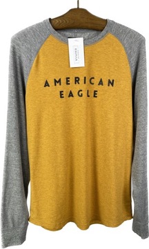 Bluzka męska long sleeve szary żółty AMERICAN EAGLE r. L