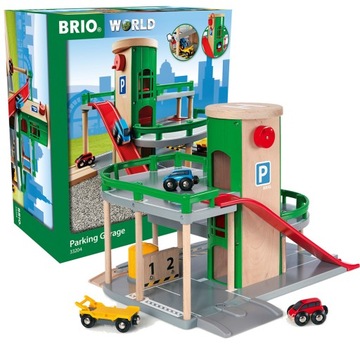 Drewniany Parking Winda Garaż Autka + Tor BRIO