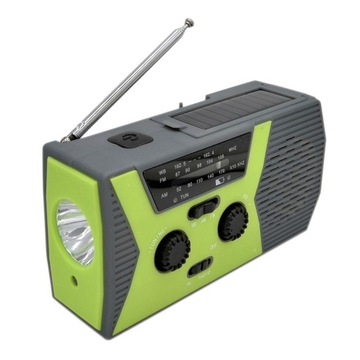 Wielofunkcyjne radio pogodowe z korbą słoneczną