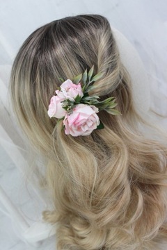 Маленькая расческа для волос РОЗОВАЯ свадьба Английская роза