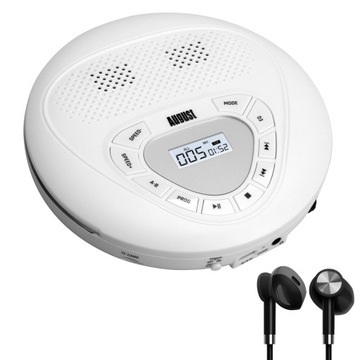 Przenośny odtwarzacz CD MP3 głośniki i słuchawki August SE10W - biały