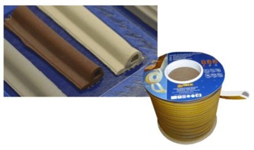 Уплотнители: резиновый уплотнитель для дверей, окон, самоклеющийся П, белый, 4мм х 5,5мм.