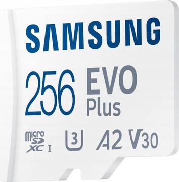 Карта памяти Micro SD Samsung EVO Plus microSDXC 256 ГБ C10 A2 V30 UHS-I U3