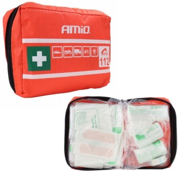 Комплект автомобильного порошкового огнетушителя с подвеской и аптечкой Б.