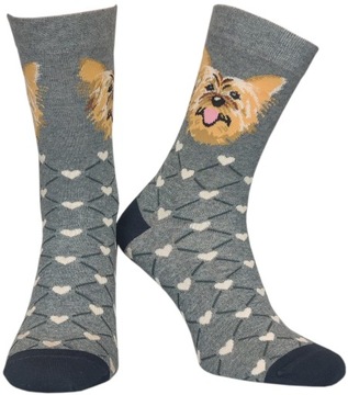 Skarpety Eleganckie Bawełniane KREBO Pies York Yorkshire terrier 39 - 42