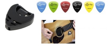 KOSTKI GITAROWE / ZESTAW KOSTEK DO GITARY 6 SZT RÓZNE GRUBOŚCI + POJEMNIK