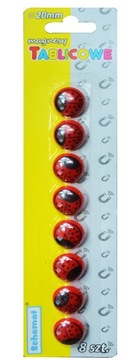 Schemat Magnesy 20 mm 8 sztuk BIEDRONECZKI