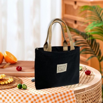 Женская парусиновая сумка Прочная стильная сумка через плечо для поездок в школу, черная