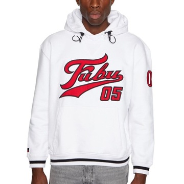 FUBU BLUZA MĘSKA Z KAPTUREM BIAŁA VARSITY HEAVY XL