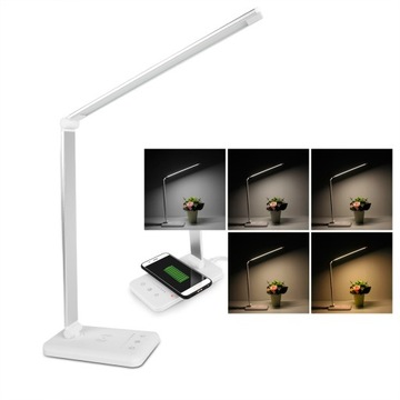 LAMPKA BIURKOWA LED SZKOLNA NOCNA ŁADOWARKA Qi 5W