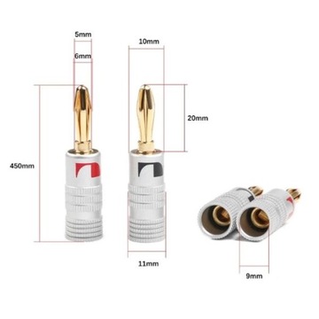 Разъем динамика NAKAMICHI 4 мм — позолоченный банан — аудиоразъем — 1 пара